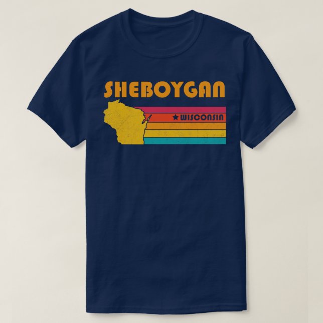Camiseta Sheboygan Wisconsin Vintage angustiou Souvenir (Frente do Design)
