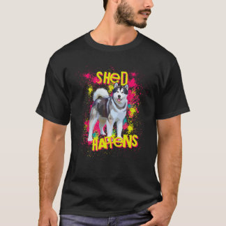 Camiseta Shed Ocorre Engraçado Alaskan Malamute Dog Hair