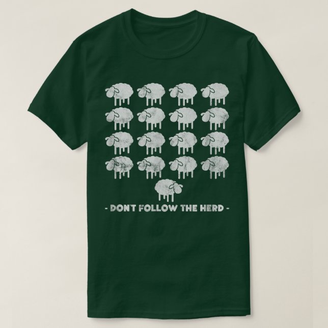 Camiseta Sheep Farmer Don't Follow The Herd Farm Animal Dis (Frente do Design)