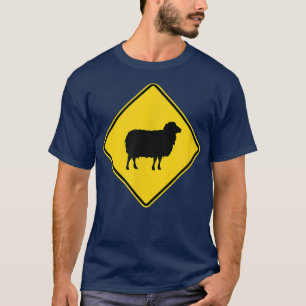 Camiseta Sheep Warn Sign Funny Farmer Animal