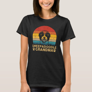Camiseta Sheepadoodle Avó Vintage Cachorro Presente Para W