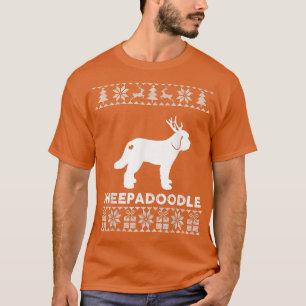 Camiseta Sheepadoodle Dog Lover Xmas Reindeer Ugly Christma