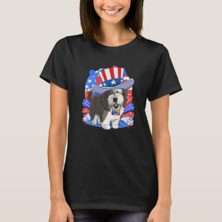 Camiseta Sheepadoodle Patriotic Uncle Sam 4th Of July Ameri