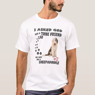 Camiseta Sheepadoodle Quote Mom Sheepdogpoo Dad, Cute Sheep