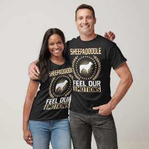 Camiseta Sheepadoodle Sente que Nossas Emoções Pet Amantes