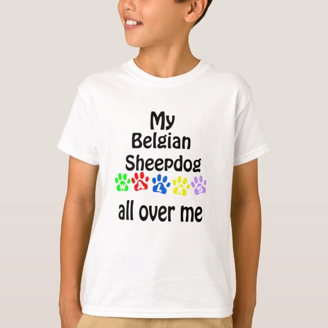 Camiseta Sheepdog belga Walks Design (Frente)