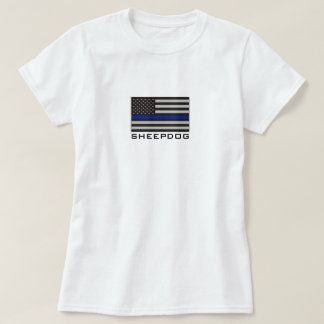 Camiseta SHEEPDOG com a BANDEIRA AMERICANA FINA de BLUE