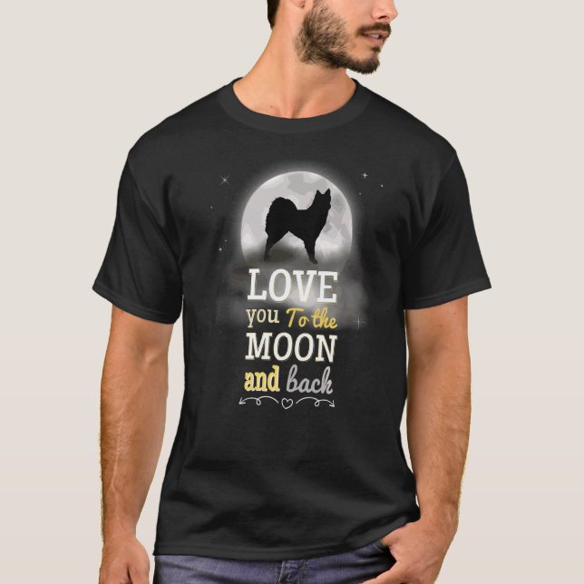 Camiseta Sheepdog Islandês Adora À Lua (Frente)