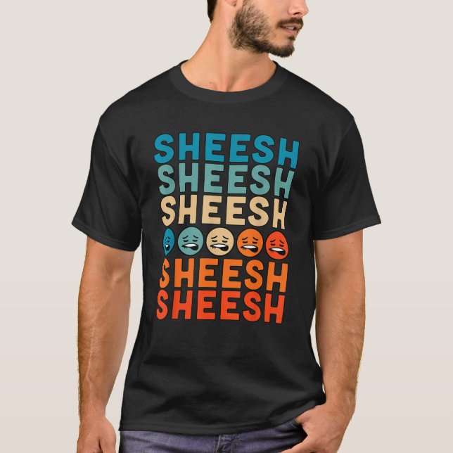 Camiseta Sheesh Bussin Funny Gen Z Slang Retro Vint (Frente)