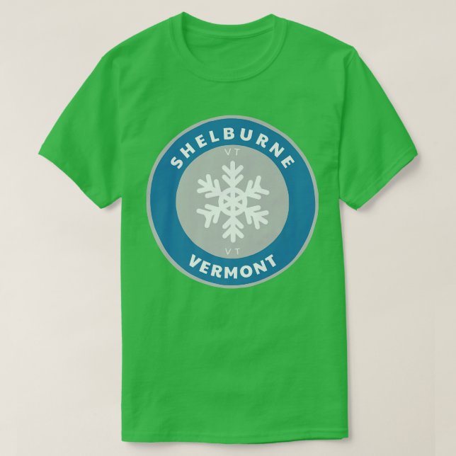 Camiseta Shelburne Vermont VT Inverno Neve Floco de Neve In (Frente do Design)
