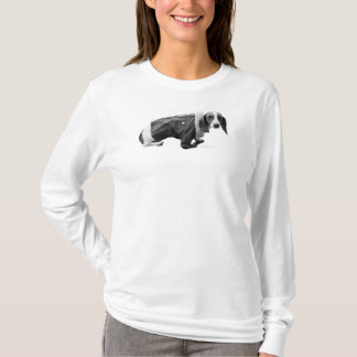 Camiseta "Shelby in a Jean Jaqueta" Dachshund L/S feminino