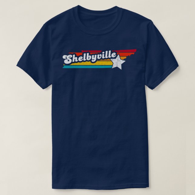 Camiseta Shelbyville Tennessee Vintage angustiou Souvenir (Frente do Design)