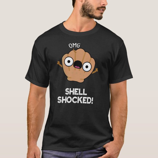 Camiseta Shell chocou Engraçado Engraçado Seashell Pun Dark (Frente)