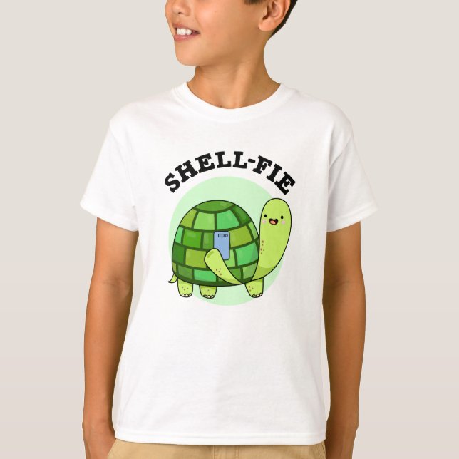 Camiseta Shell-fie Funny Tortoise Selfie Pun (Frente)