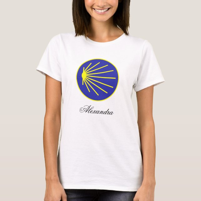 Camiseta Shell Personalizável do Camino Pilgrim Scallop (Frente)