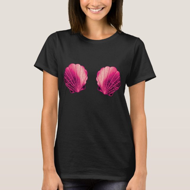 Camiseta Shell Rosa Quente Sereia Bra Halloween (Frente)