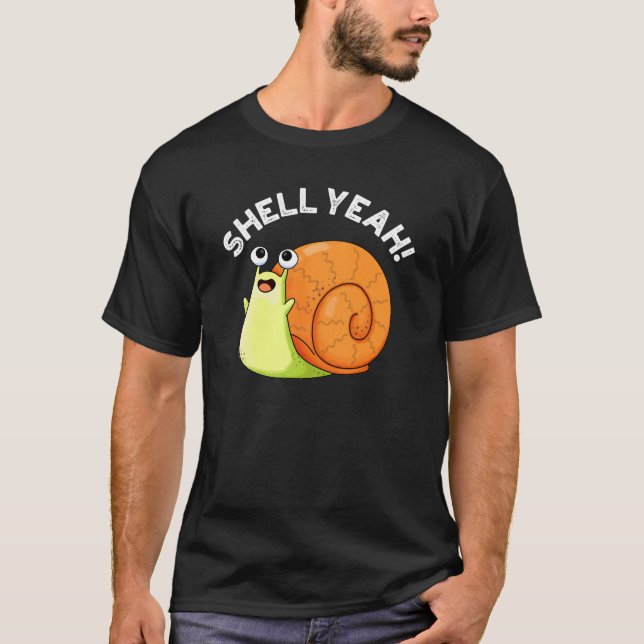 Camiseta Shell Sim Funny Snail Pun Dark BG (Frente)