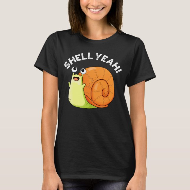 Camiseta Shell Sim Funny Snail Pun Dark BG (Frente)