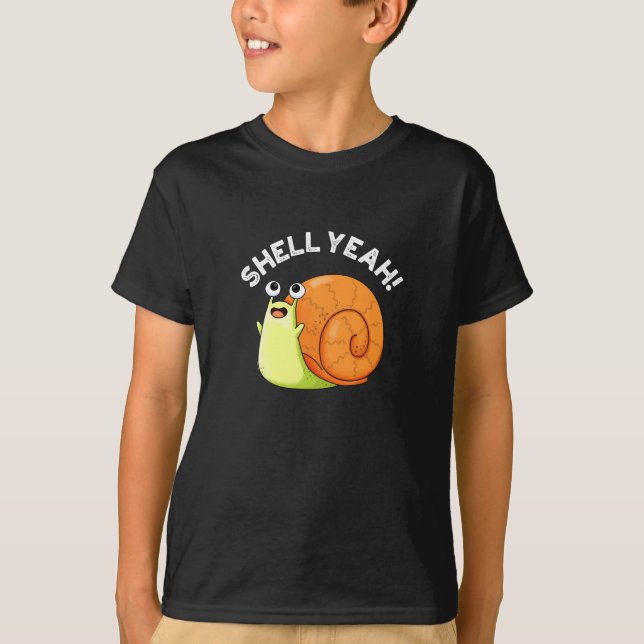 Camiseta Shell Sim Funny Snail Pun Dark BG (Frente)