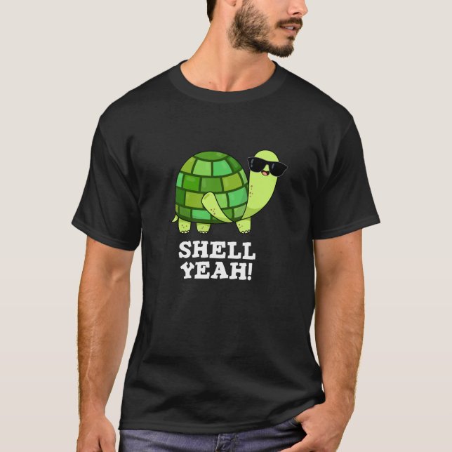 Camiseta Shell Sim Funny Tortoise Pun Dark BG (Frente)