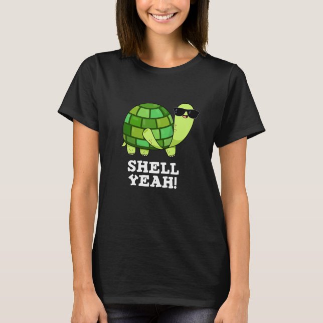 Camiseta Shell Sim Funny Tortoise Pun Dark BG (Frente)