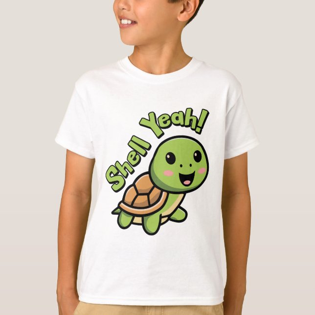 Camiseta Shell Sim! O Cartoon De Turtle É Perfeito (Frente)