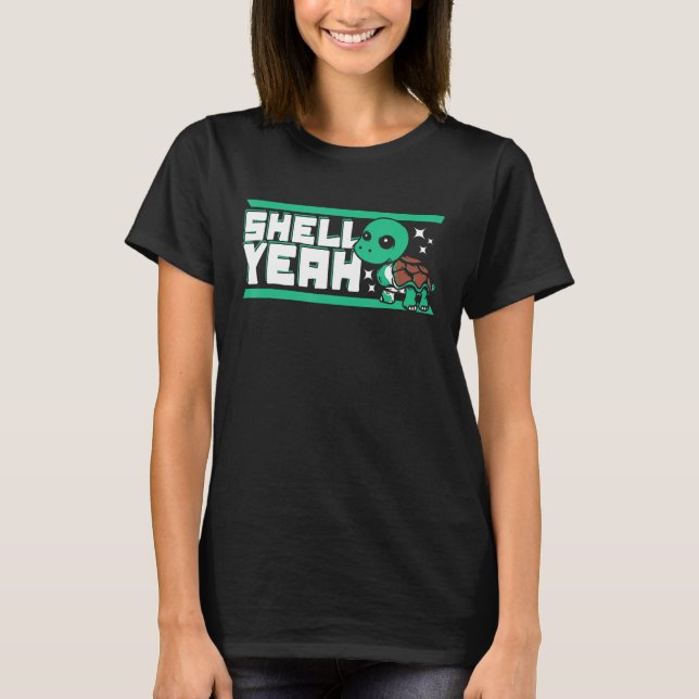 Camiseta Shell Sim Red Ered Slider Tortoise Pintada (Frente)
