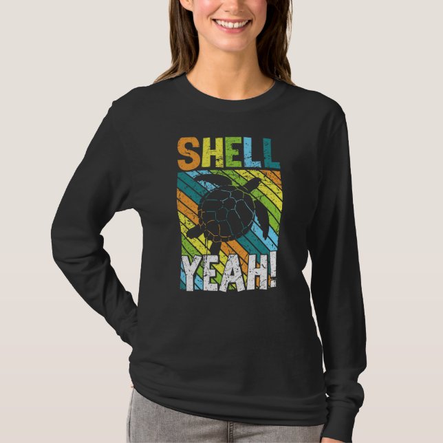 Camiseta Shell Sim Turtle Earth Day World Planet Day Vinta (Frente)
