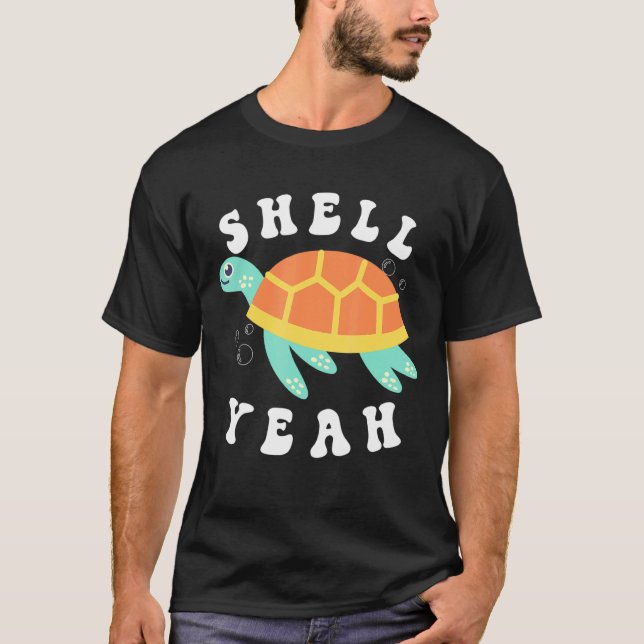 Camiseta Shell Sim Turtle Sea Natação Ocean Bolhas Água Ani (Frente)