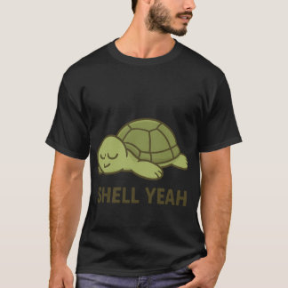 Camiseta Shell Yeah Funny Lazyurtle  retro
