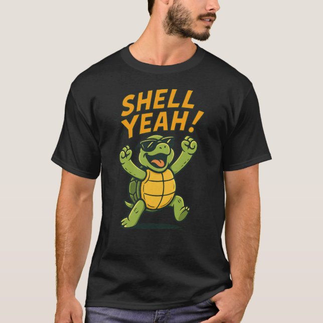 Camiseta Shell Yeah Funny turtle design girl (Frente)
