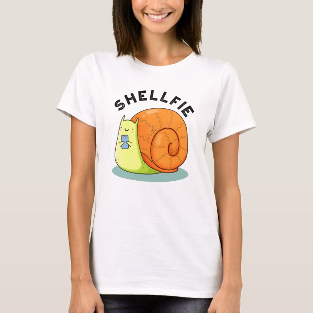 Camiseta Shellfie Funny Snail Selfie Pun (Frente)