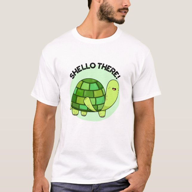 Camiseta Shello Ali Engraçado Tortoise Pun (Frente)