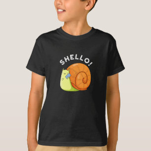 Camiseta Shello Funny Snail Celular Pun Dark BG