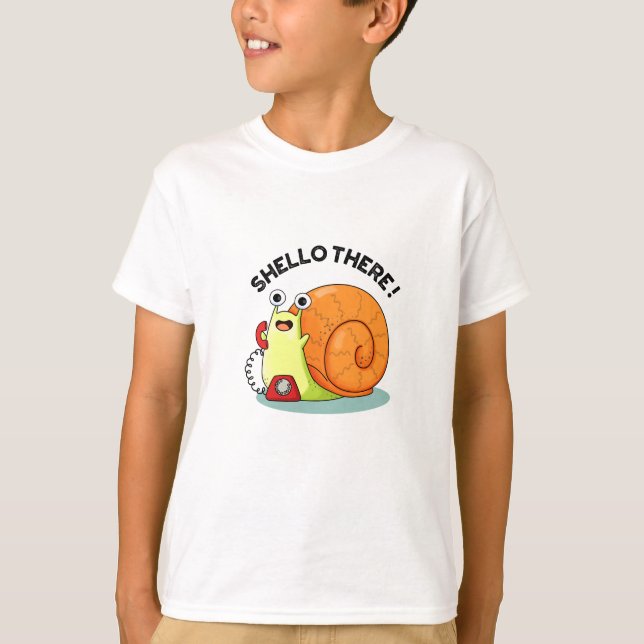 Camiseta Shello Lá Engraçado Caracol Alô Pun (Frente)