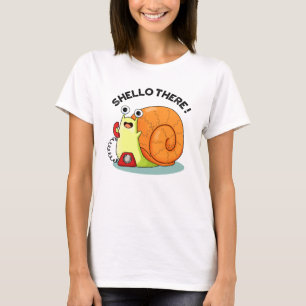 Camiseta Shello Lá Engraçado Caracol Alô Pun