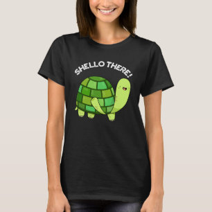 Camiseta Shello Lá Engraçado Tortoise Pun Dark BG