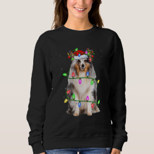 Camiseta Sheltie Árvore de Natal Luz Pijama Cachorro Natal