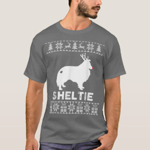 Camiseta Sheltie Dog Lover Reindeer de Natal Ugly Christma