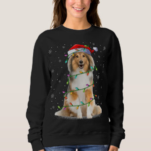 Camiseta Sheltie Dog Lover Xmas Papais noeis de iluminação