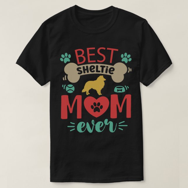 Camiseta Sheltie Dog Mãe (Frente do Design)