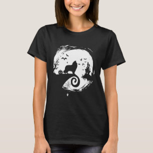 Camiseta Sheltie Halloween Costume Moon Silhouette Creepy H