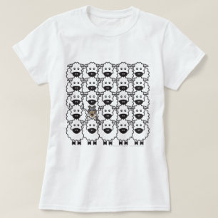 Camiseta Sheltie nos carneiros
