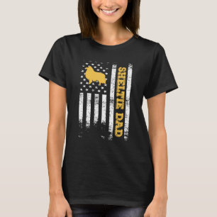Camiseta Sheltie Pai US Flag Owner Shetland Sheepdo