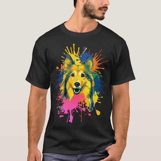 Camiseta Sheltie Splash Shetland Sheepdog (Frente)