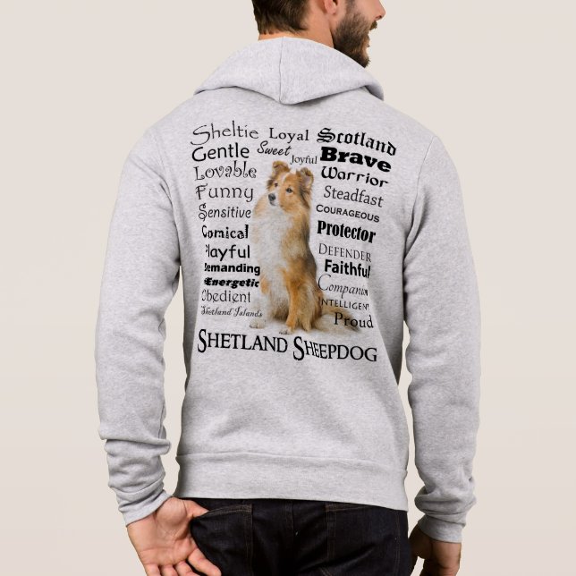 Camiseta Sheltie Traits Hoodie (Verso)