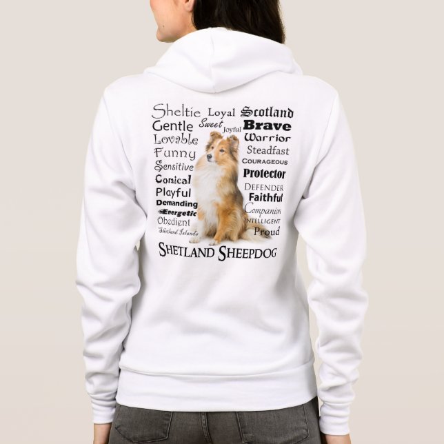 Camiseta Sheltie Traits Hoodie (Verso)