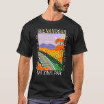 Camiseta Shenandoah National Park Skyline Drive, em desgost<br><div class="desc">Vetor de Shenandoah trabalho de arte design. A Skyline Drive tem seu comprimento,  e uma vasta rede de trilhas inclui uma seção da trilha Appalachian de longa distância.</div>