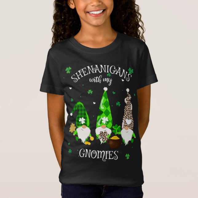 Camiseta Shenanigans Com Meu Gnomo De Dia de São Patrício (Frente)