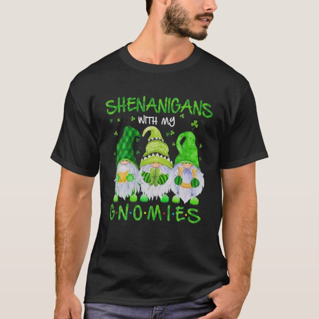 Camiseta Shenanigans Com Meu Gnomo De Dia de São Patrício (Frente)